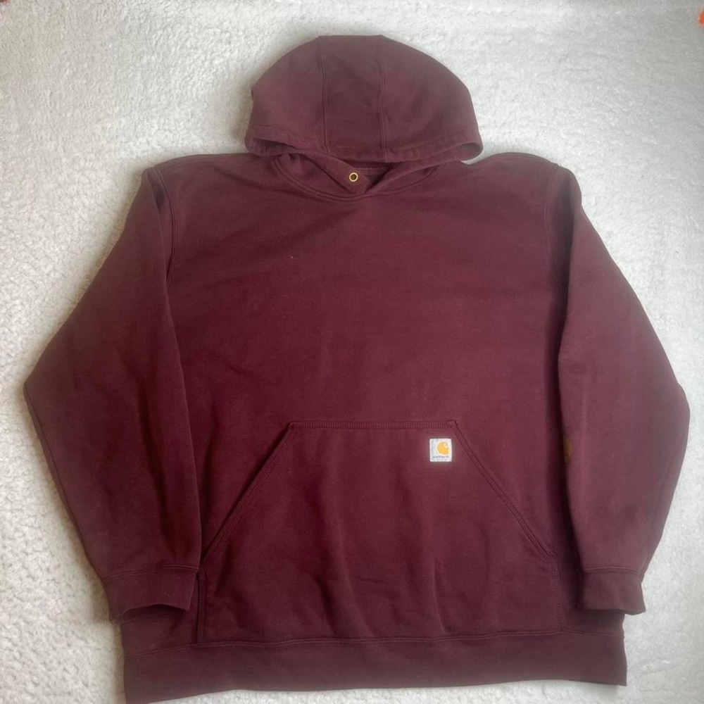 Carhartt loose fit men's burgundy hoodie sleeve hit work 3xl